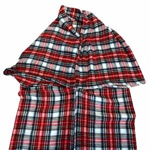 Vintage Tennessee Woolen Mills Red Plaid Stadium Blanket Acrylic USA Snuggle 74”